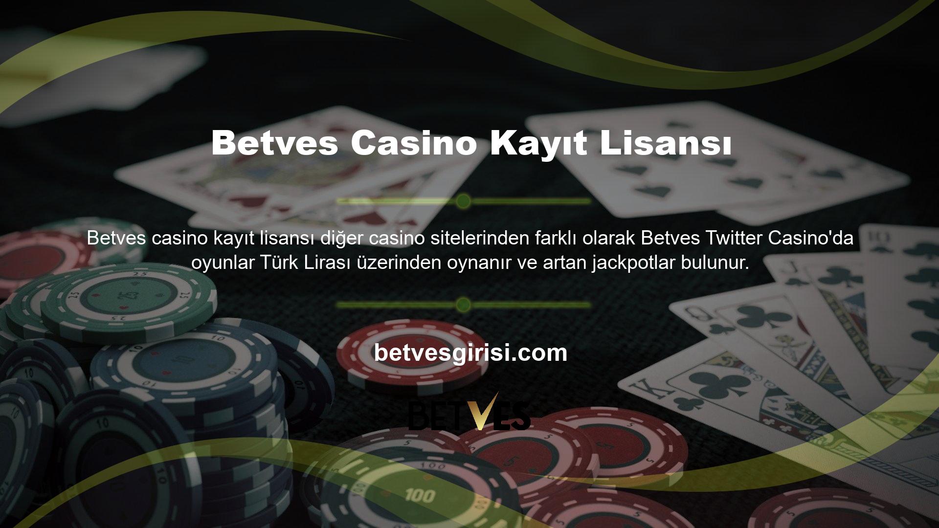 Bu Betves Casino kayıt lisansı, tüm oyunların meşru sağlayıcılar tarafından sağlandığı anlamına gelir